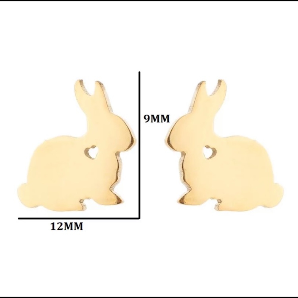 Stainless Steel Rabbit 🐇 Stud Earrings - Picture 2 of 3